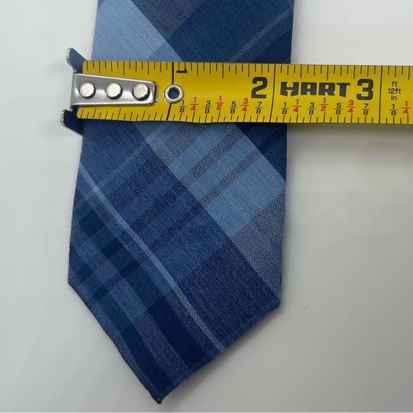 Penguin Navy Blue Plaid Cotton Skinny Necktie - Picture 6 of 6